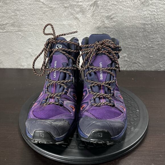 Salomon X Ultra Gore Tex Women US 8.5 Purple Hiking Lace Up Ankle Boots - Picture 2 of 10